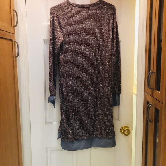 Tommy Hilfiger burgundy-denim Sweater Dress - Picture 1 of 5
